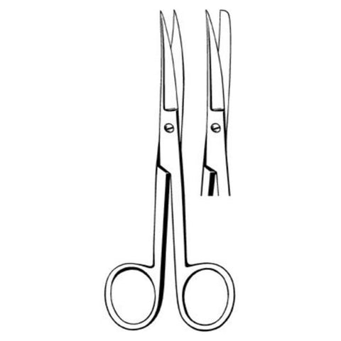 Sklar Instruments Scissors Operating Econo 6-1/2" Sharp/Blunt Smooth Curved SS Disposable 12/Bx - 21-293