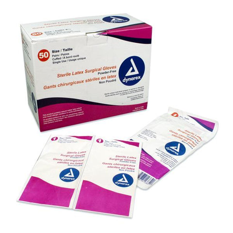 Dynarex Corporation Gloves Surgical Powder-Free Latex 6.5 Sterile Natural 200/Ca - 2365
