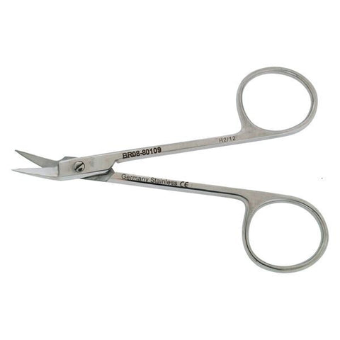 BR Surgical, LLC Scissors Ligature O'Brien 3-1/2" Sharp/Sharp Smooth Angled Stainless Steel Each - BR08-80109