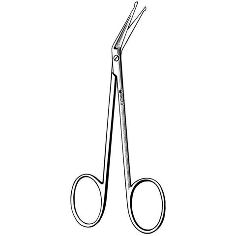 Sklar Instruments Scissors Iris 4-1/4" Blunt/Blunt Smooth Angled Stainless Steel Each - 64-2042
