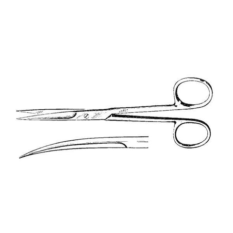 Integra Neurosciences Scissors Operating Deaver 5-1/2" Sharp/Sharp Curved Stainless Steel Each - 100-180