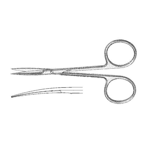 Integra Neurosciences Scissors Iris 4-1/8" Curved 27mm Swedish Steel Each - 360-121