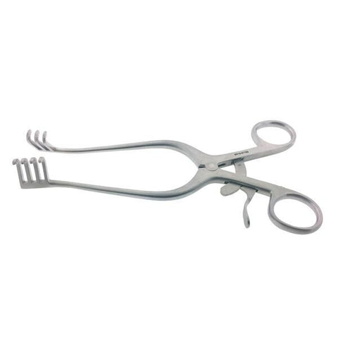 BR Surgical, LLC Retractor Weitlaner 8" Blunt 3x4 Teeth Stainless Steel Each - BR18-67120