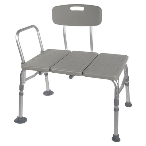 Drive Medical Designs Bench Transfer Bath 400lb Capacity 23x32x17.5-22.5" Aluminum/Plastic Each - 12011KD-1