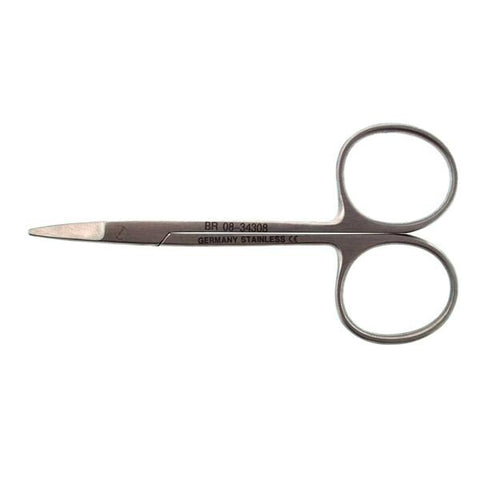 BR Surgical, LLC Scissors Surgical Bonn 3-1/2" Sharp/Sharp Smooth Curved 15mm Stainless Steel Each - BR08-34308