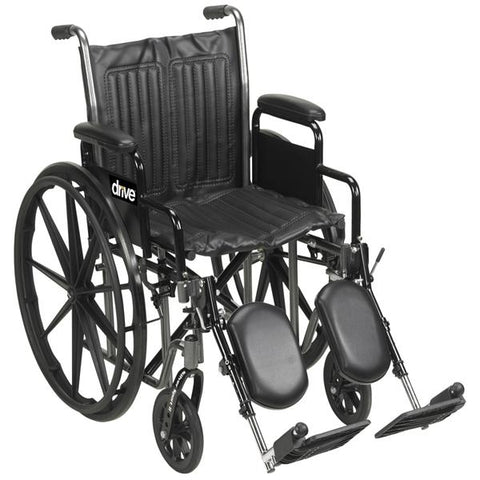 Drive Medical Designs Wheelchair Silver Sport 2 350lb Capacity Black/Silver Vein Swngwy Ftrst Adult Each - SSP220DDA-SF