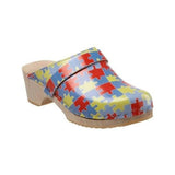 Moheda Toffeln International Clog Open Back Leather / Wood Base Womens Adult Autism Size 10 1/Pr - 2001747