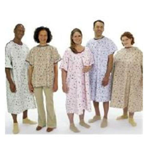 Encompass Group Gown Patient 55% Cotton / 45% Polyester Monet 3XL 60x45 Unsx ShtngStr Adlt Dozen - 45257-SSC