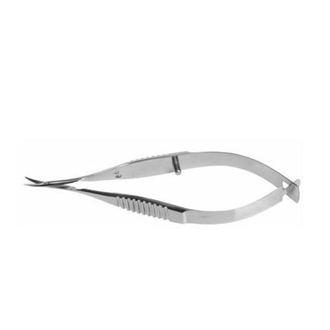 Beaver Scissors Vannas 3-1/2" Sharp Point Curved 90mm Stainless Steel Disposable 10/Bx - Visitec Int - 581422US