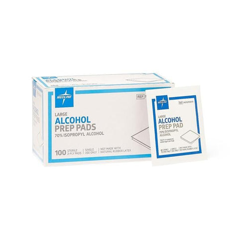 Medline Industries Inc Pad Prep Alcohol Large 100/Bx, 10 BX/CA - MDS090670
