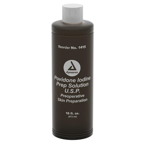Dynarex Corporation Solution Prep PVP Iodine 10% 16oz/Bt, 24 BT/CA - 1415