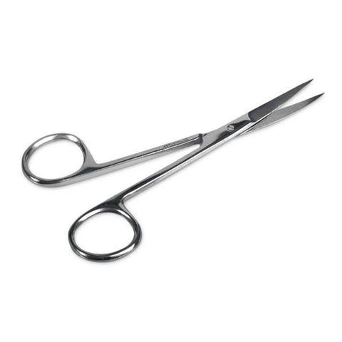 Medline Industries Inc Scissors Iris 4-1/2" Straight Stainless Steel Disposable 12/Bx - MDS10030
