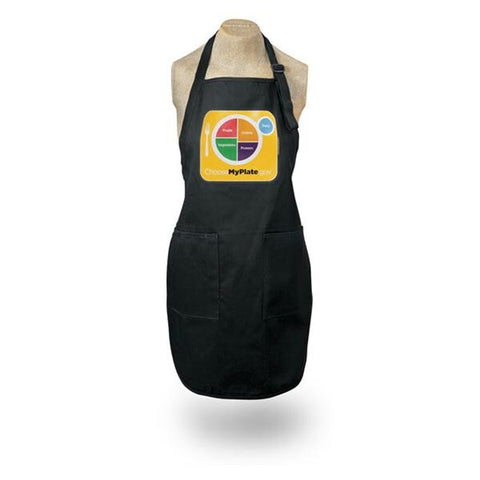 Nasco Healthcare, Inc Apron Printed USDA MyPlate Black Each - WA29791