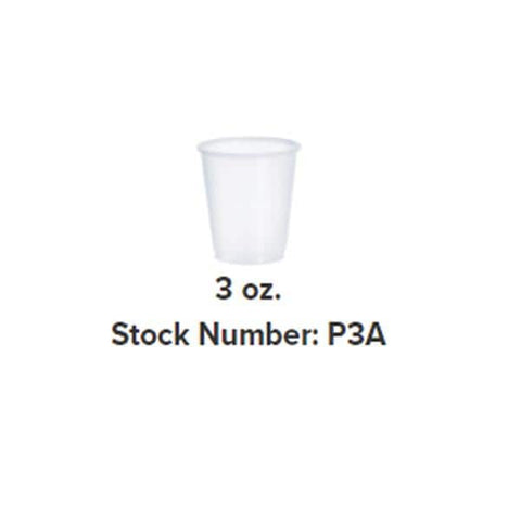 North American Corp Cup Graduated Medicine SOLO Plastic 3 oz Translucent 100/Pk, 25 PK/CA - P3A