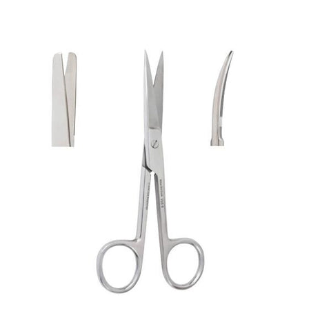 Miltex Scissors Operating Vantage 5-1/2" Blunt/Blunt Curved Stainless Steel Each - Integra Miltex - V95-56