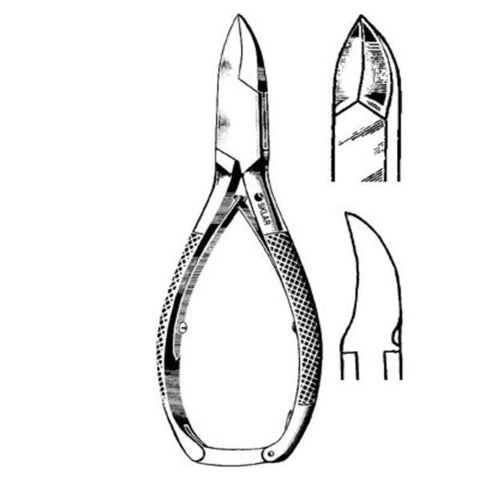 Sklar Instruments Nipper Nail 5-1/2" Concave Blades Sharp Double Spring Stainless Steel Each - 97-0474