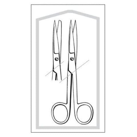 Sklar Instruments Scissors Operating Econo 5-1/2" Sharp/Blunt Smooth Straight SS Disposable 50/Bx - 96-2520