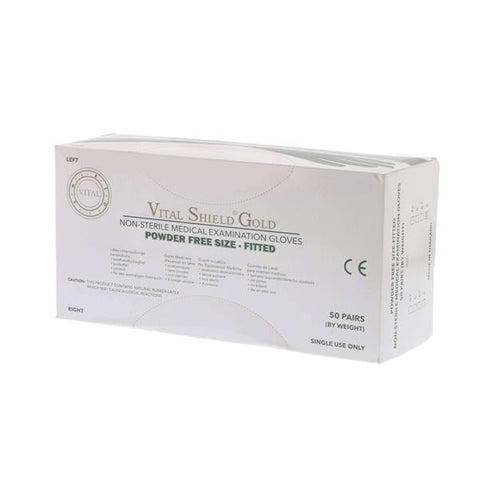 Lenty Sales, Inc Gloves Exam Vital Shield Gold Powder-Free Latex X-Large 9 Natural 50pr/Bx, 20 BX/CA - 1300-SPF9.0