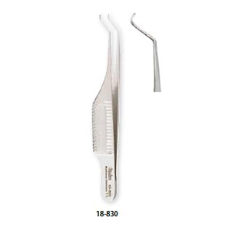 Miltex Forcep Gill Hess Iris 2-3/4" Forward .5mm 1x2 Teeth Stainless Steel Each - Integra Miltex - 18-830