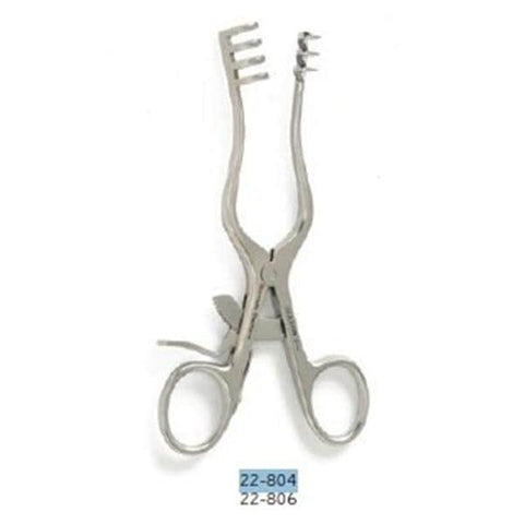Derron Surgical Instruments Retractor Weitlaner 5-1/2" Sharp 3x4 Teeth Stainless Steel Each - 22-804