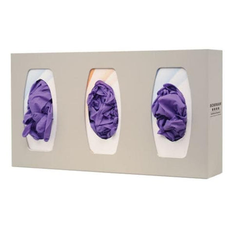 Bowman Medical Products Glove Box Holder Quartz ABS Plastic Triple Each - GL300-0212