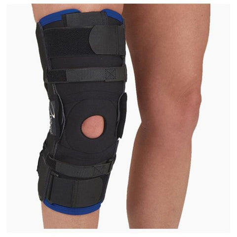 Deroyal Industries Inc Brace Wraparound Hypercontrol Knee Tri-Tex Black/Blue Size Large Each - 14910007