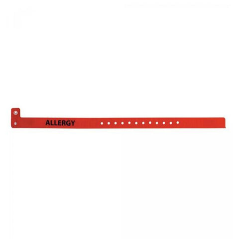 TimeMed a Div of PDC Alert Wristband Allergy Vinyl Red Adult / Pediatric 500/Bx - 130A-84-PDM