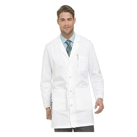 Landau Uniforms Inc. Lab Coat 65% Polyester / 35% Cotton Mens White Size 34 37 in Each - 3124-WWSC-34