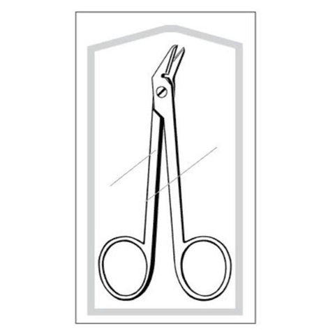 Sklar Instruments Scissors Wire Cutting Econo 4-3/4" Blunt/Blunt Serrated Angled SS Disp 50/Pk - 96-2518