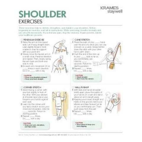 Krames Communications Brochure Educational Shoulder Exercises English Each - 5749
