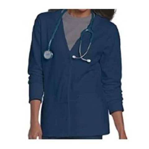 Landau Uniforms Inc. Jacket Scrub 60% Cotton / 40% Polyester Womens Navy Small 2 Pockets Each - 3505-NAVY-S
