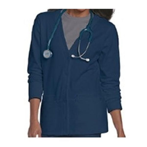 Landau Uniforms Inc. Jacket Scrub 60% Cotton / 40% Polyester Womens Navy Medium 2 Pockets Each - 3505-NAVY-M