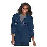 Landau Uniforms Inc. Jacket Scrub 60% Cotton / 40% Polyester Womens Navy 3X Large 2 Pockets Each - 3505-NAVY-3XL