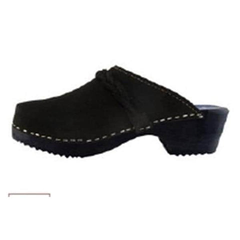 Torpatosslen Clog Open Back Suede / Wood Sole Womens Adult Black Size 9 Slip On 1/Pr - 1926002