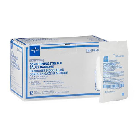 Medline Industries Inc Bandage SupraForm 2x75" Gauze Rayon/Polyester LF Sterile 96/Ca - PRM25496