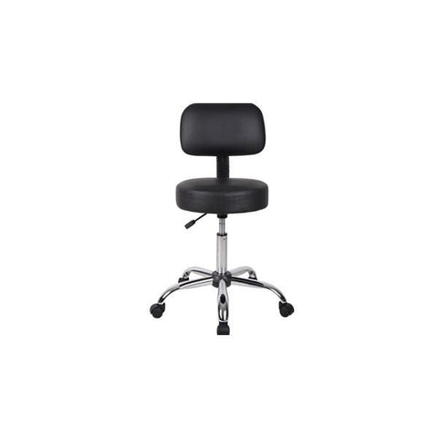 Boss Office Products Stool Exam Black 2" Casters Backrest 5 Leg Each - B245-BK