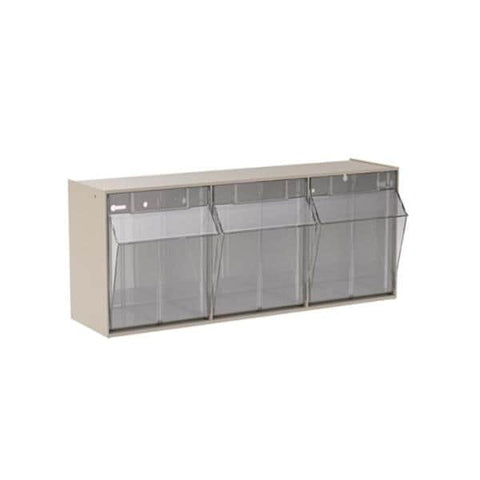 Akro Bin Storage Tiltview 7-7/8x23-5/8x9-7/16" Stone Plastic Eachch - Mils - 06703