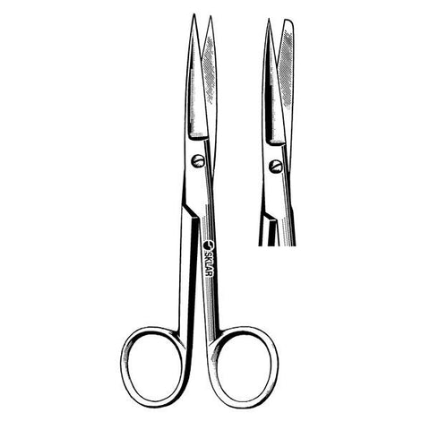 Sklar Instruments Scissors Operating Surgi-OR 6-1/2" Sharp/Blunt Smooth Straight SS Each - 95-281