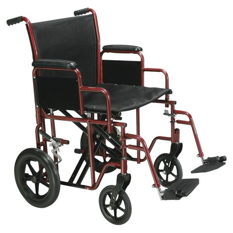 Drive Medical Designs Wheelchair Transport Reinforced Steel 38x26.5x37" Bariatric Blue Each - BTR22-B