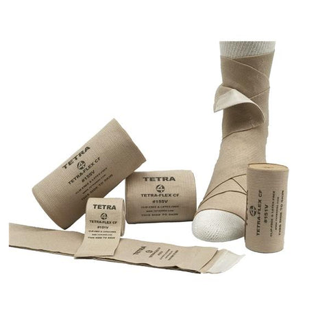 Tetra Medical Supply Bandage Tetra-Flex 4"x15yd Elastic Cotton/Polyester Clip Free LF NS 12/Bx - 0155-14V