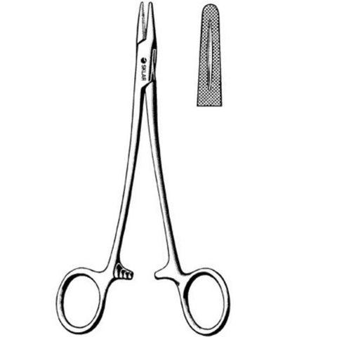 Sklar Instruments Holder Needle Mayo-Hegar 9" Cross Serrated w/Groove Straight Stainless Steel Each - 20-2490