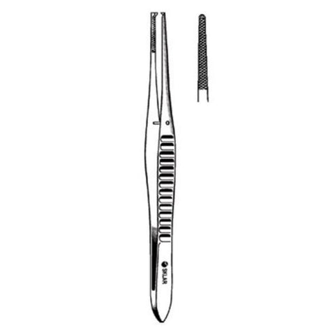Sklar Instruments Forcep Tissue Gillies 6" Cross Serrated Straight 1x2 Teeth Stainless Steel Each - 19-2070
