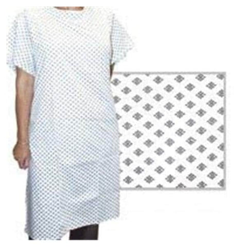 Calderon Textiles Inc Gown Patient 55% Cotton / 45% Polyester Unisex Blue Adult 6/Bg - 702-PGBT