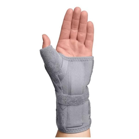 Swede Brace Thumb Spica Adult Carpal Tunnel Gray Size X-Small/Small Left Each - O Inc. - BRE-6853-L-GR-XSS