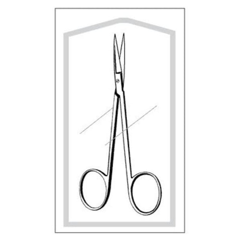 Sklar Instruments Scissors Iris Econo 3-1/2" Sharp/Sharp Smooth Straight SS Disposable 50/Ca - 96-2497
