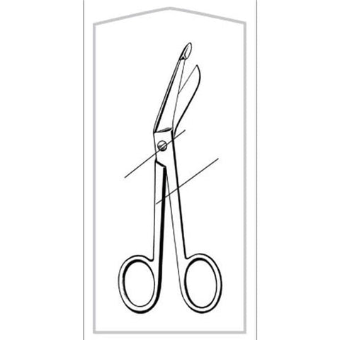 Sklar Instruments Scissors Bandage Lister Econo 7-1/4" Blunt/Blunt Smooth Angled SS Disp 25/Bx - 96-2500