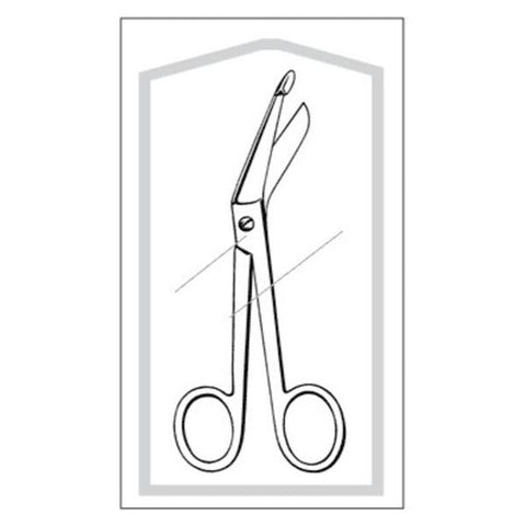 Sklar Instruments Scissors Bandage Lister Econo 4-1/2" Blunt/Blunt Smooth Angled SS Disp 50/Bx - 96-2501