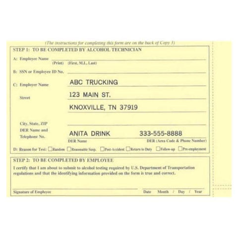 AlcoPro Non-DOT Alcohol Test Form Each - 372