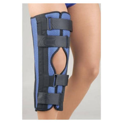 Fla Orthopedics Inc Brace Immobilizer Adult Knee Foam/Mesh Black/Blue Size 18" Universal Each - 37-618004