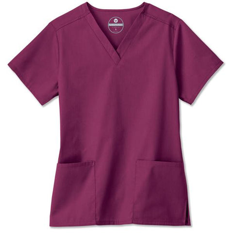 White Swan Uniform, Inc. Shirt Scrub Fundamentals 14700 Womens 3X Large Wine Each - 14700-0383XL